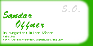 sandor offner business card